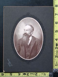 Photo Card of Man with Large Beard Watch Fob IDD w Kilborn