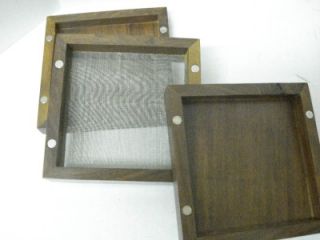 Kief Box with 120 Microns Stainless Steel Screen Hard Wood 4 x 4