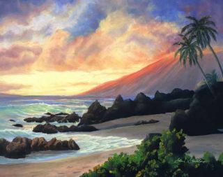 Kihei South Maui Sunset Hawaii Hawaiian Islands Beach Wailea Makena