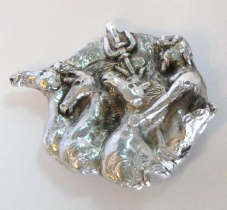 SILVER BELT BUCKLE Neptune, King of the Seas One of a Kind. Only 1/1