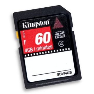 Kingston SDHC 4GB Video Memory Card – SDV 4GB Class 4 60 Minutes