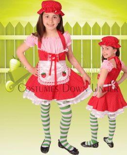 Kids Girls Strawberry Shortcake Fancy Dress Costume 10