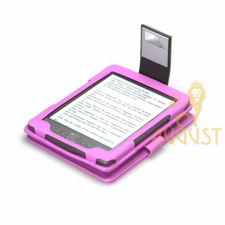 Kindle 4 Light Purple Genuine Leather Cover Case with Compact Reading