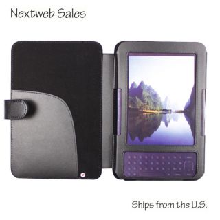Leather Case Cover for 6  Kindle 3 Keyboard Wi Fi 3G