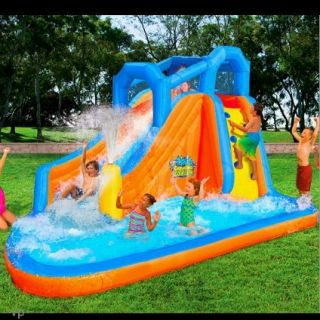Gushing Geyser Water Slide Park Inflatable Kids Outdoor pool NEW