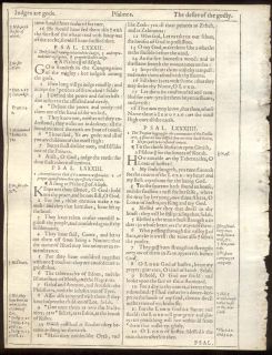 1613 King James Roman Letter Bible Leaf/JEHOVAH/PSALM 83