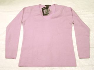 Kirkland Ladies Cashmere V Neck Sweater Medium Lilac