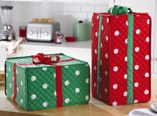Holiday Gift Box Kitchen Appliance Covers Christmas Home Decor New