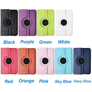 Kindle Fire 360 Degree Rotating Leather Case Cover Stylus