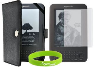 CrazyOnDigital Kindle 3G 3rd Generation Leather Case with Screen