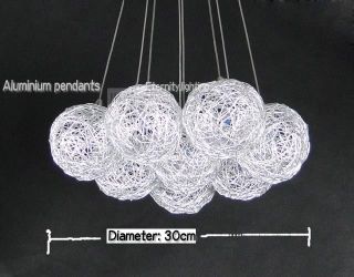 Light Aluminium Wire Ball Pendants Bundle Round Based Hanging