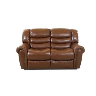 Klaussner Furniture Baskin Bonded Leather Reclining Loveseat Baskin