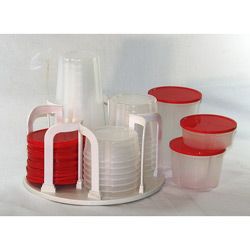 Plastic 49 piece Kitchen Containers with Carousel Rack