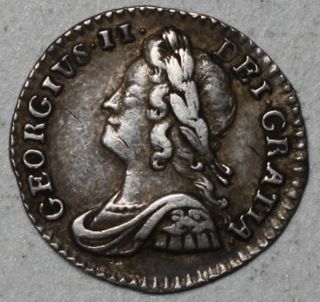 1750 King George II Silver Penny 1 Pence Nice Grade Great Britain