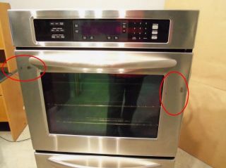 KitchenAid 30 Double Electric Convection Oven SS KEBS207SSS Scuffs on