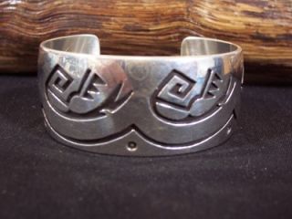Gorgeous New Navajo Sterling Silver Overlay Bracelet by Rosco Scott