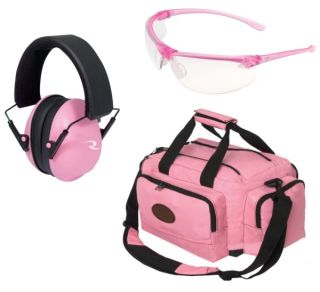 Ladys Pink Shooters Set with Pink Glasses Range Bag and Ear Muffs