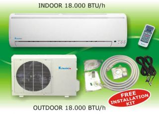 Klimaire 18000 Ductless Split Heat Pump Air Conditioner