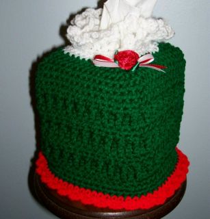 Kleenex Tissue Box Cover Crochet Christmas New Green