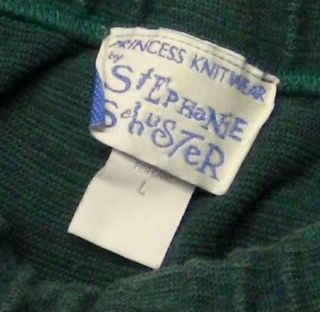 Stephanie Schuster Size L Princess Knitwear Green Jersey Knit Skirt