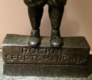 Vintage Knute Rockne Notre Dame Football Sportsmanship Statue