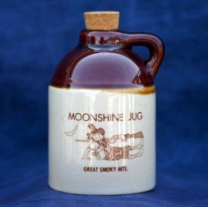 Vintage Great Smoky Mts Liqueur WHISKY MOONSHINE JUG Complete w/ Cork
