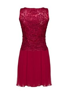Yumi Lace and pleate dress. Raspberry   