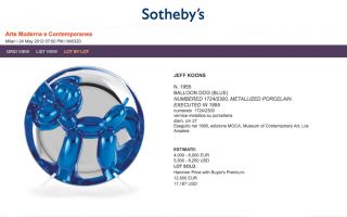 Jeff Koons Blue Balloon Dog Sculpture Pristine Publishers Original