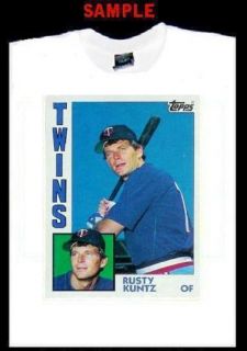 Rusty Kuntz Card Custom T Shirt Tee Baseball Twins T325