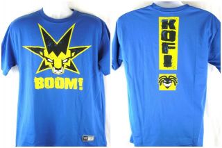 Kofi Kingston Blue Boom Star WWE T Shirt New