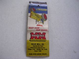 Kulm Mill Co Minneapolis Moline WWII Buy War Bonds Kulm North Dakota