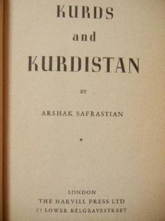 KURDISTAN A Safrastian; Kurd Kurdish Koort Kurdstan Armenian TURKEY
