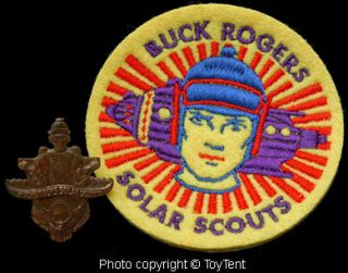 Buck Rogers Solar Scouts vintage ring on metal band & new embroidered