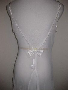 Fredericks of Hollywood Sz L White Sheer Spagetti Strap Nightgown