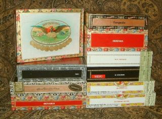 10 Wooden Decorated Cigar Boxes Purses Guitars CBG Crafts Jewelry