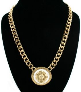 Chic Versace Style Gold Lion Necklace Chain Jewelry H M as Seen on