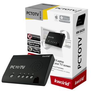 KWORLD PC to TV Media Player Plug and Play for Laptop Notebook, VGA