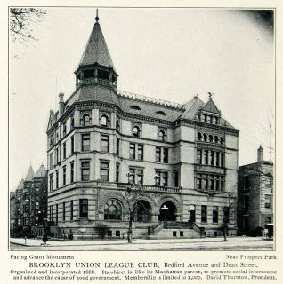 1903 Print Brooklyn Union League Club Bedford Avenue Historic Landmark