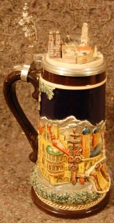Krug Germany Lidded Munich City Hall Beer Stein w COA 529 9000
