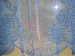 Light Blue Sky Hydrangea Lace Valance Curtain Panel Tier 62 x 30