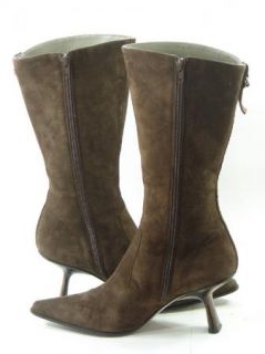 Autre Chose Brown Suede Mid Calf Boots Back Zipper 8 5 M $499