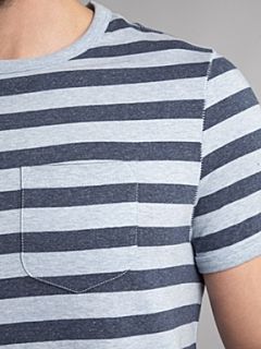 Farrell Linen stripe T shirt Blue   