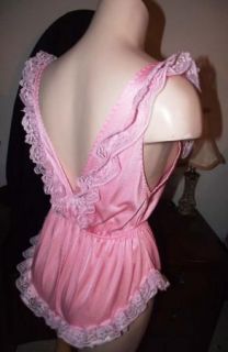 Beautiful Pink Lacey Teddy Soft Pink Nylon Lavish Lace