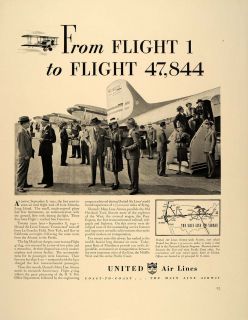 Ad United Air Lines Mainliner LaGuardia Airport   ORIGINAL ADVERTISING