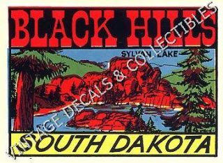 Vintage Black Hills South Dakota Sylan Lake Souvenir Travel Decal