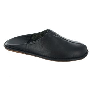 Evans Pierce Mens Slippers Black Leather Size 11 from Brookstone