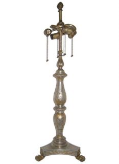 Antique Gilded Silvered Bronze Neoclassical Table Lamp