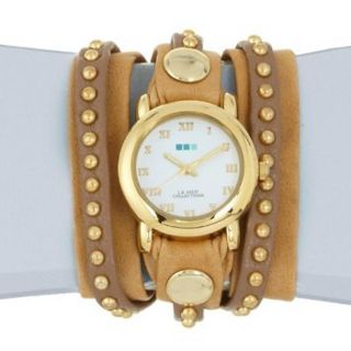 La Mer Collections Camel Gold Bali Stud Wrap Watch Womens LMSW3003
