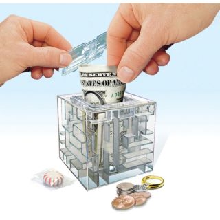 New Money Maze Gift Cash Puzzle Brain Teaser 3D Box Piggy Bank