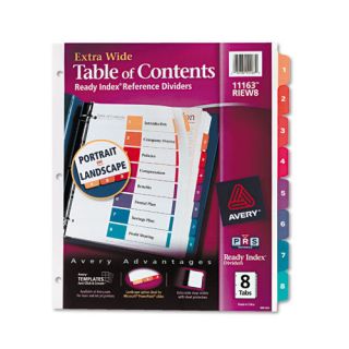 Avery Extra Wide Ready Index Dividers, Eight Tab, 9.5 x 11, Assorted